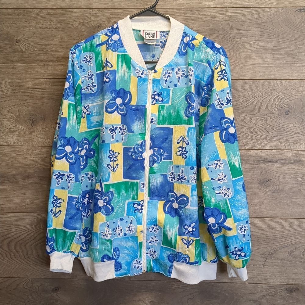 Cricket Lane Lightweight Floral Windbreaker Womens Size 12
